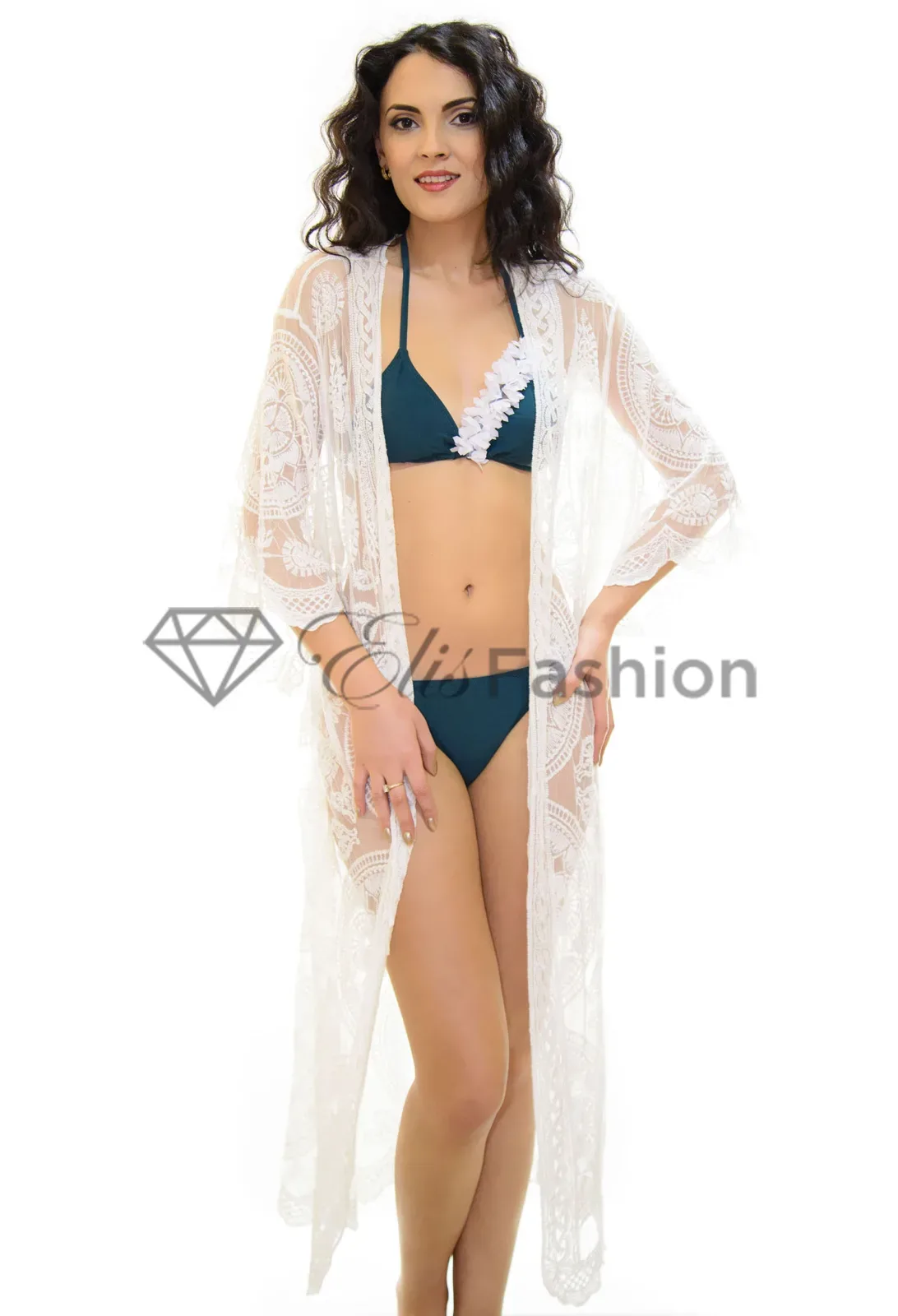 Cardigan de Plaja Lace Wise White