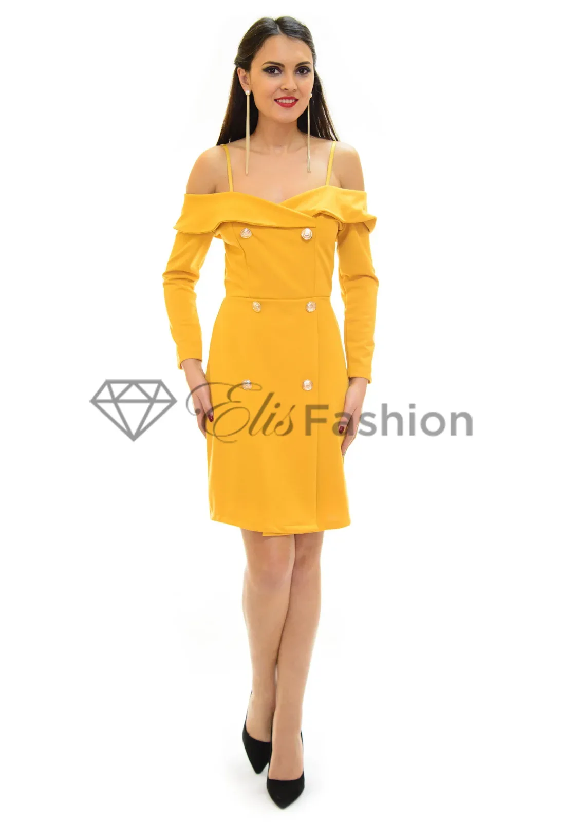 Rochie Smooth Navy Mustard