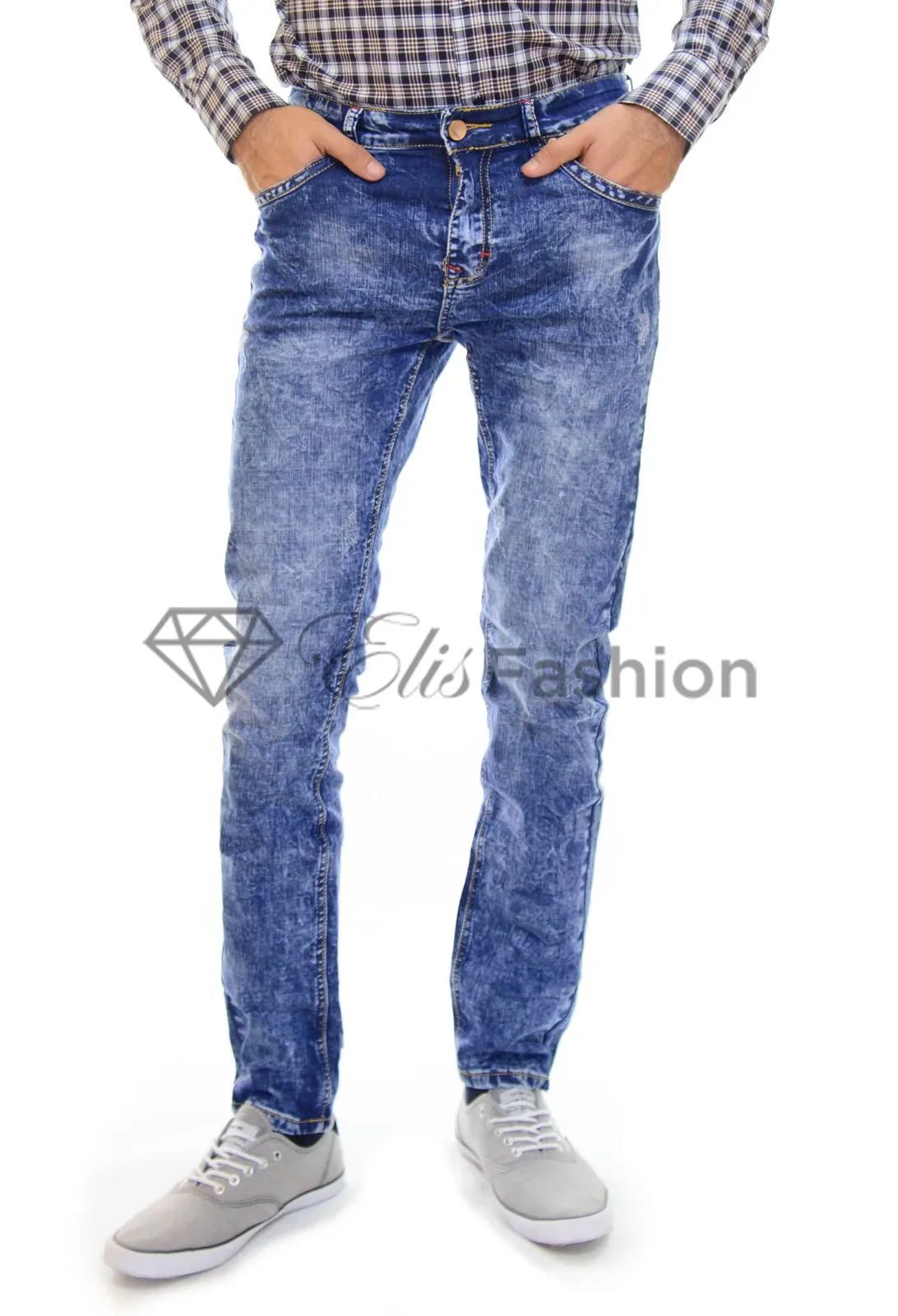 Blugi de Barbati Decolaje Blue
