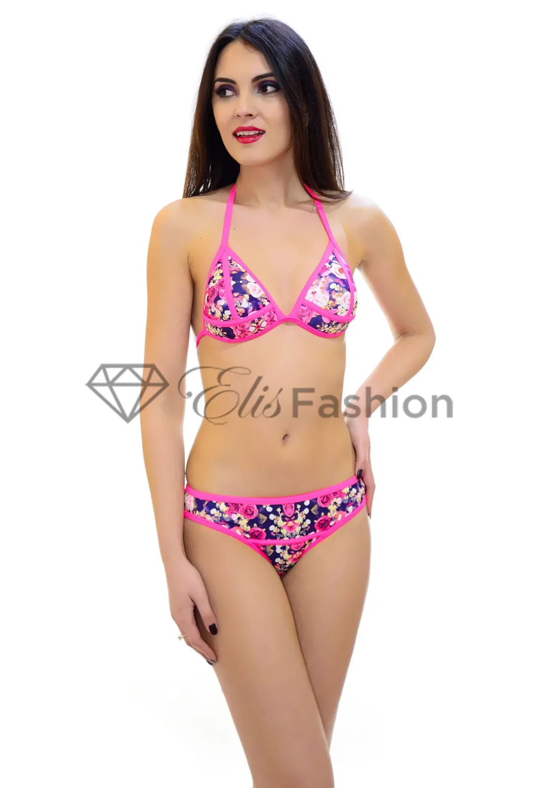 Costum de Baie Bright Flowers Pink