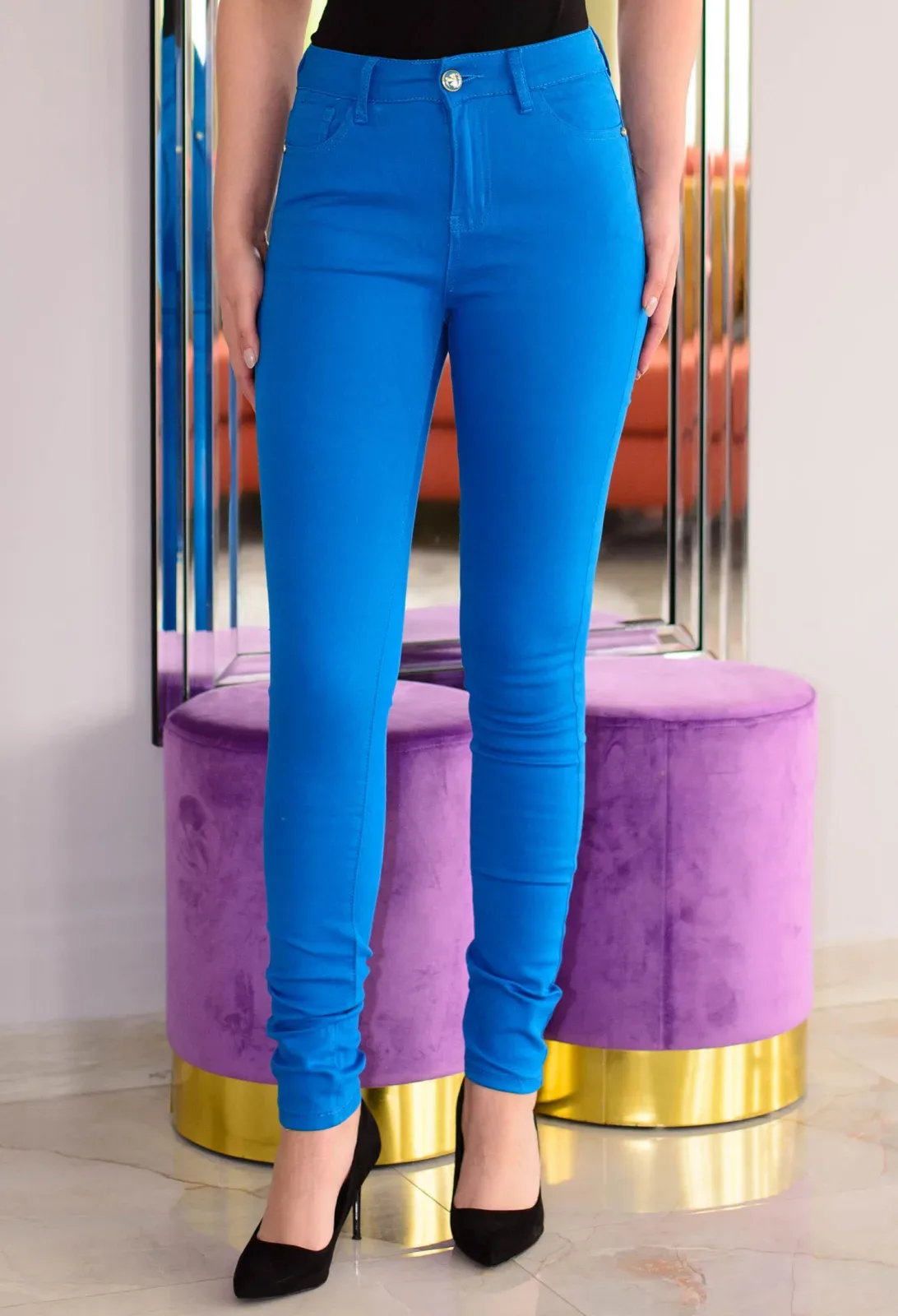 Blugi Top Waist Blue