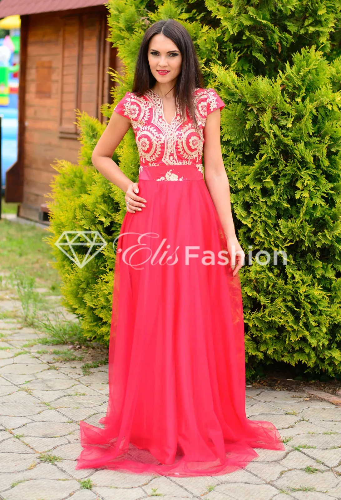 Rochie Ella Collection Golden Aspect Red