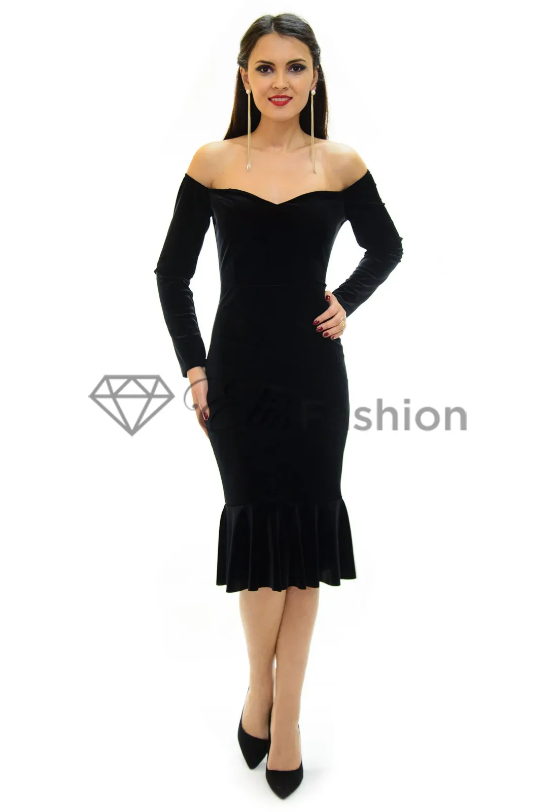 Rochie Velvet Diva Black